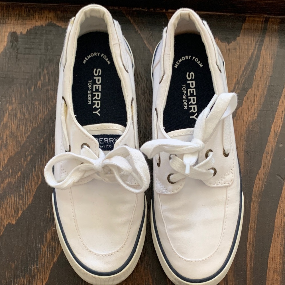 Sperry Women's White Canvas Flats